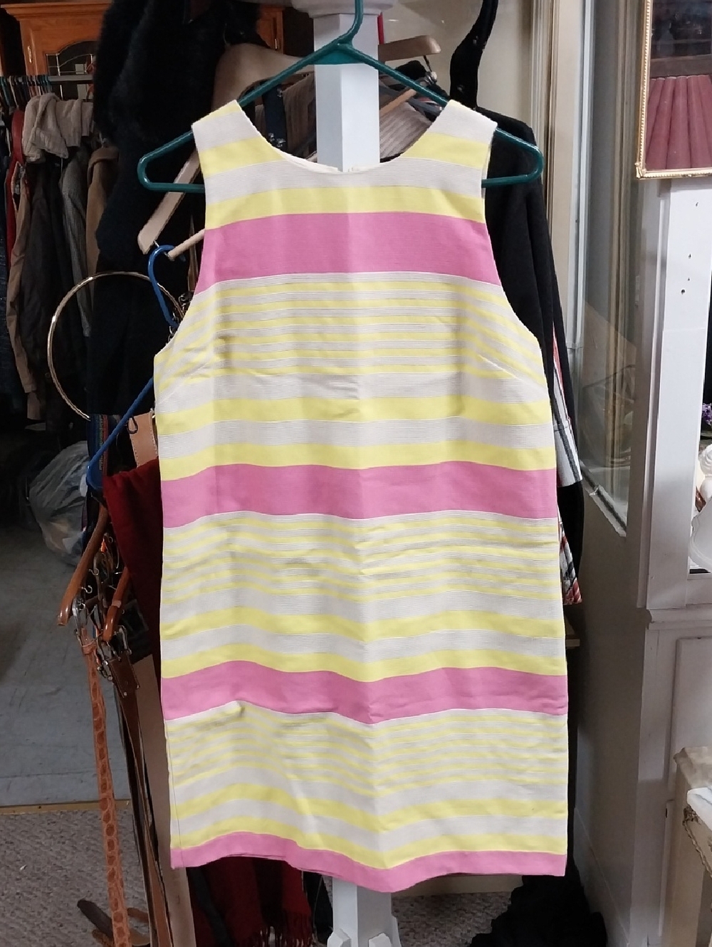 Ann Taylor LOFT Striped Sleeveless Shift Dress in Pink & Yellow